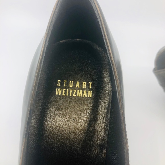 Khaki Brown Stuart Weitzman Peep Toe Shoe - Picture 7 of 7